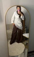 Pantalon large marron